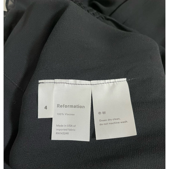 Reformation Fergie Front Lace Up Cutout Wide Leg Jumpsuit Size 4 Black Feminine - Picture 4 of 4